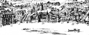 Wyngaerde's "Panorama of London in 1543" 26. Durham House Commons Wikimedia