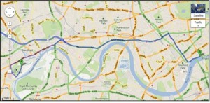 Google Map showing the river Thames from Chelsea to Syon. (c) Google Maps