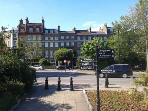 Cheyne Walk from the river.