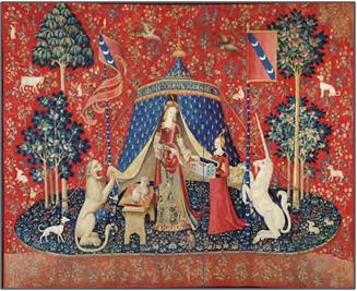 The Lady and the Unicorn (c) Musee National de Moyen Age et des Thermes de Cluny, Paris & The Bridgeman Art Library