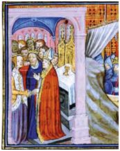 Marriage of Eleanor of Aquitaine & Louis VII of France (c) Musee Conde & The Bridgeman Art Library