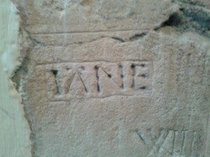 'Jane' carving in the Beauchamp Tower